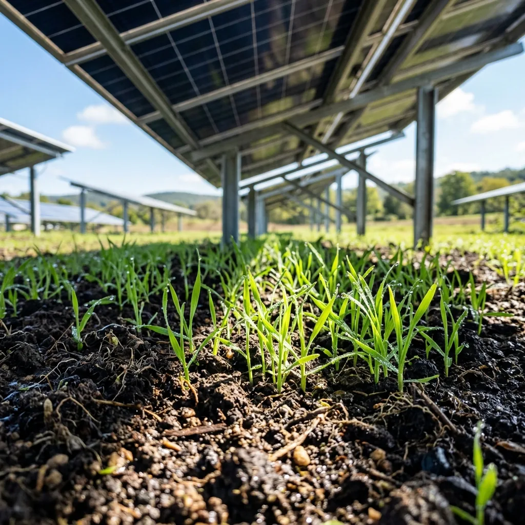 Restauración del suelo bajo sombra de paneles solares